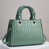 Ladies Stylish Pu Tote With Wrinkled Design And Multiple Interior Compartments For Daily Outings