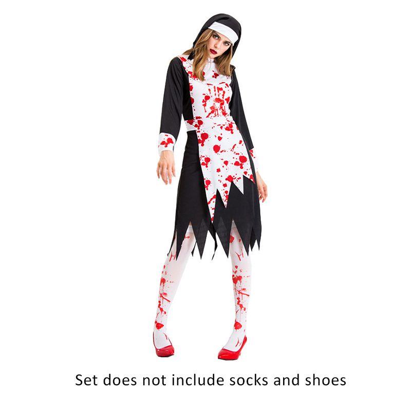 Elegant And Silky Women's Nun Cosplay Costume For Halloween