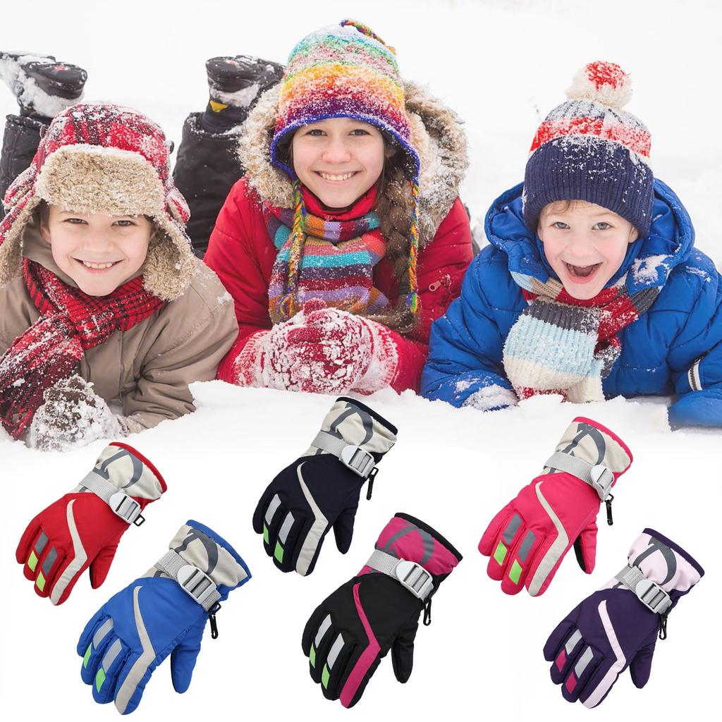 Winter Outdoor Kids Snow Skating Snowboarding Windproof Warm Ski Gloves