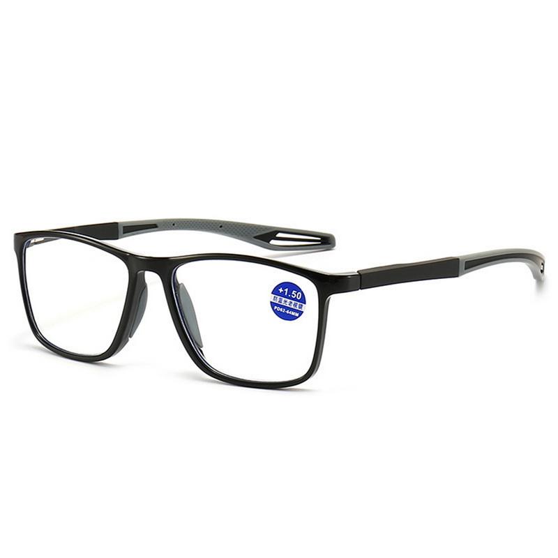 Fashion  Silicone Frame Reading Glasses Men Aged Elderly Presbyopia Sports Glasses Ultra-Light Anti Blue Light +1.0 To +4.0