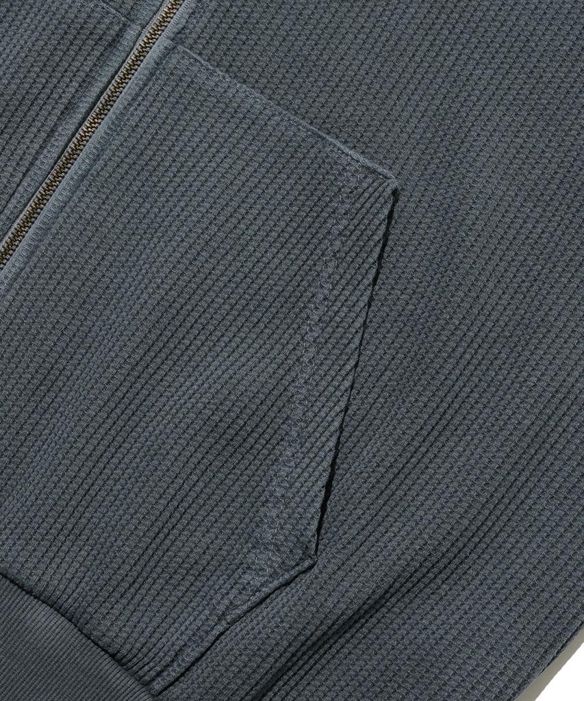 Otherfits Cozy Waffle Pig Dyed Zip-Up Hoodie (Navy)