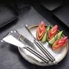Fruit Carving Knife Triangle Stainless Steel Apple Push Knife Peeling Scraper DIY Fruit Platter Carving Blade Home Kitchen Tools
