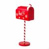 Christmas Mailbox Decorative with Adjustable Post Festive Tabletop Decor for Entryway,