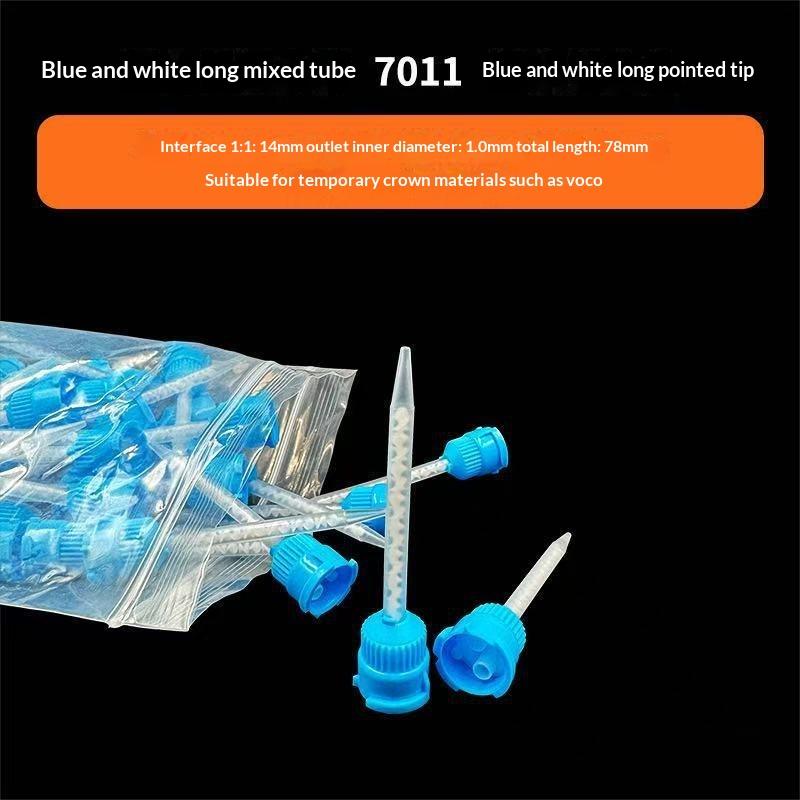1/50/100Pcs Dental Mixing Tips Disposable Silicone Rubber Mixing Head 1:1 For Impression Mixing Dispensing