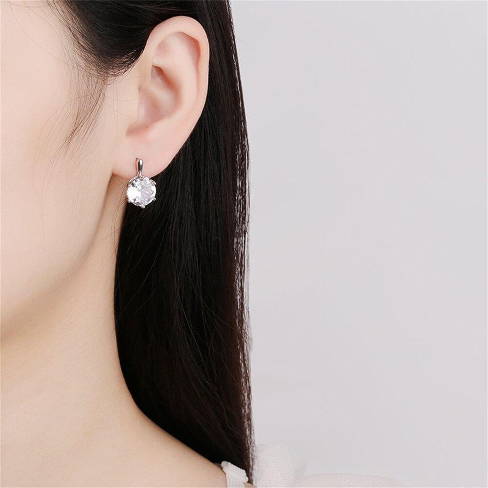 Neue 925 Sterling Silber Frauen Ohrringe Mode Hohe Qualität Großen Hauptstein Zirkon Paar Ohr Bolzen Ohrring Schmuck Festival Geschenk