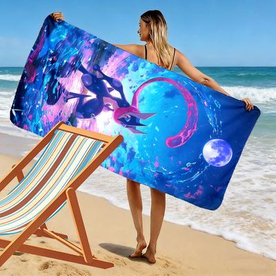 Greninja Poster Print Beach Towel, Large Soft Quick Dry Towel for Beach Camping Swimming