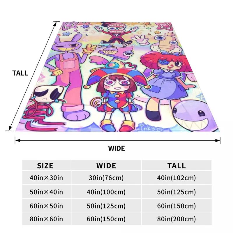 Anime The Amazing Digital Circus Blankets Fleece Spring Autumn Multi function Ultra Soft  Blanket for Sofa Travel Bedspread