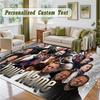 Crystal Velvet Square Rug Custom NameKontra K Pattern Non Slip Home Floor Decor Rug