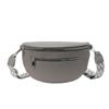 Simple Casual Solid Color PU Waist Packs 2026 Hot Selling Stitching Zipper Crossbody Bag Sweet Soft Popular Commuting Chest Bags