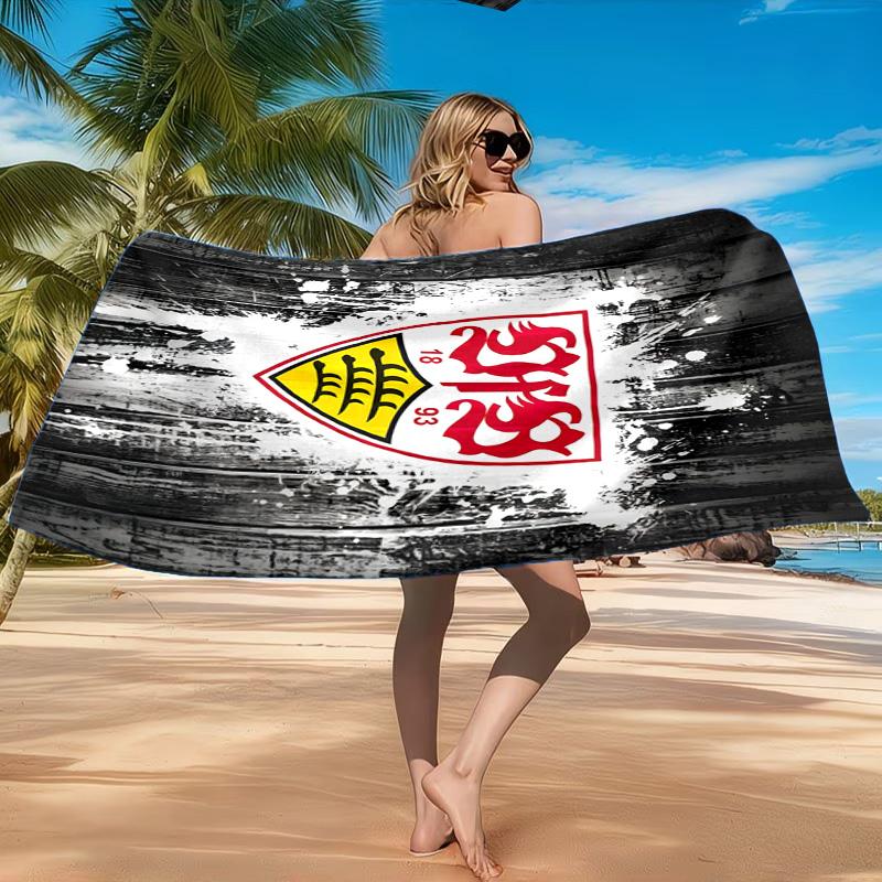 Vfb FC Címerrel Nyomtatott Mikroszálas Strandtörölköző, Puha és Nedvszívó, Gyorsan Száradó, Ideális Nyári Utazáshoz, Strand Alapdarab, Uszoda