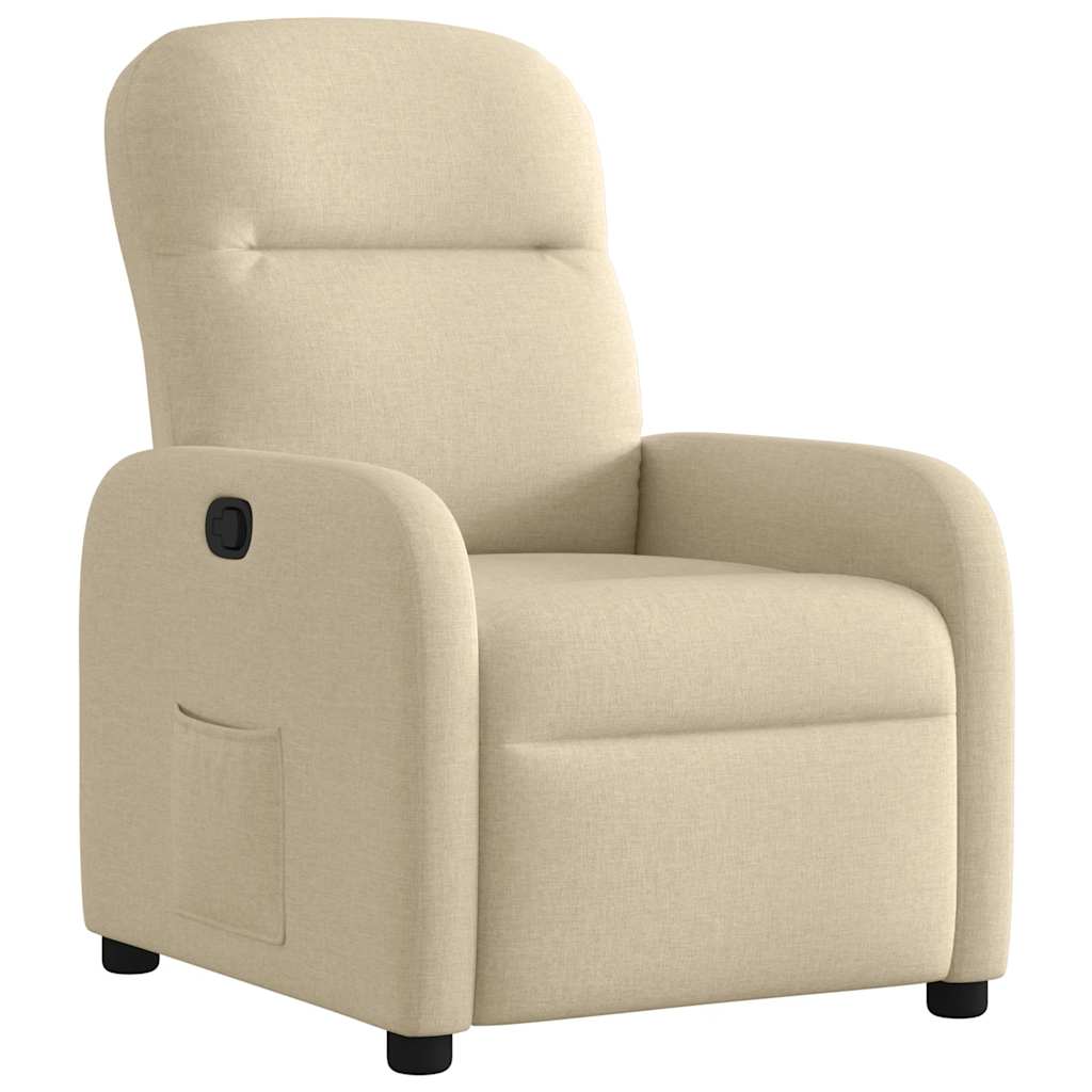 Vidaxl Foldable Armchair, Cream, Fabric Upholstered