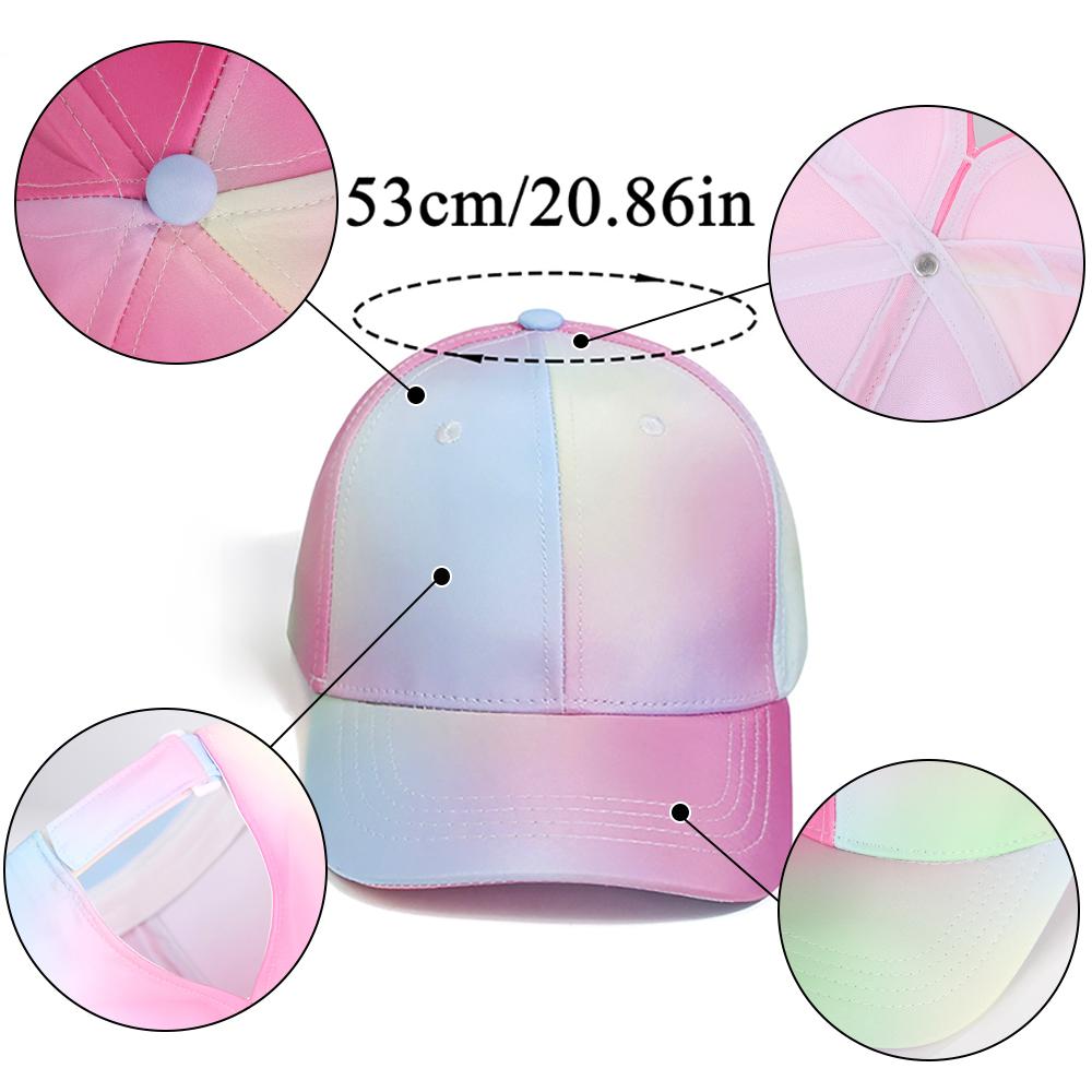High Ponytail Kids Hat Baseball Cap For Girls Boys Travel Sun Hat Adjustable Children Peaked Caps Hollow Back Ponytail Caps