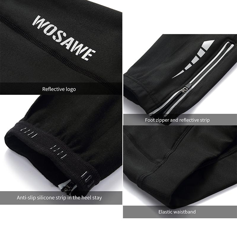 Cycling Sets WOSAWE Men's Windproof Jacket Gel Padded Fleece Long Pants Outfits