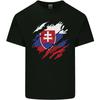 Torn Slovakia Flag Slovakia Day Football Mens Cotton T-Shirt Tee Top