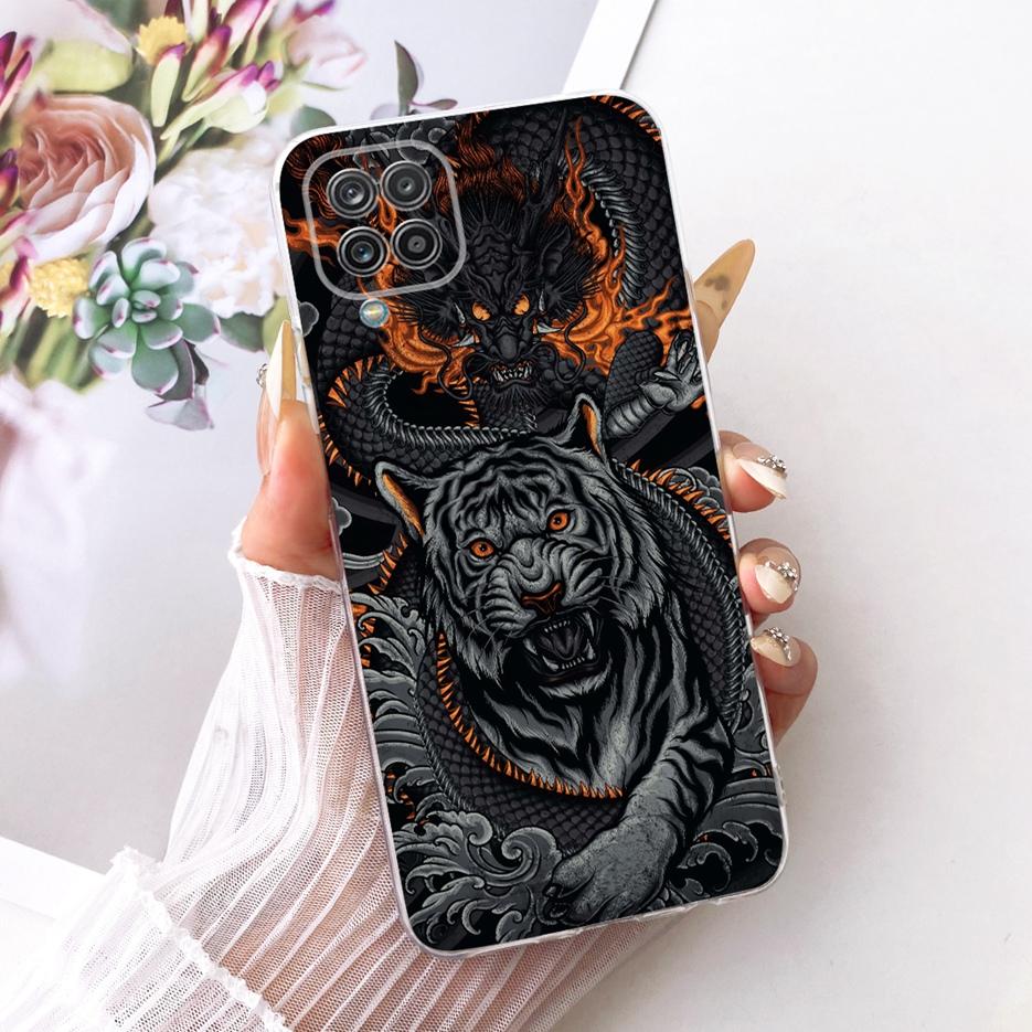For Samsung Galaxy A12 Case F12 M12 Colorful Flowers Painted Cover Soft Slim Phone Case For Samsung A12 M 12 Galaxy M12 F12 Bags