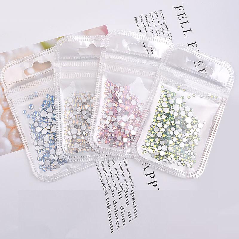 350 ks Nail Art Ploché Nehty Sněhový Protein Sklo Křišťálová Barva Diamantové Doplňky Přívěsky na Nehty 3D Nail Art Dekorace Nehtů Třpytky Diy Kamínky