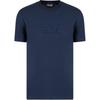 Ea7 Solid Color Round Neck Letter Short Sleeve T-Shirt Men Tops Navy-Blue 7M000092AF13870UB102