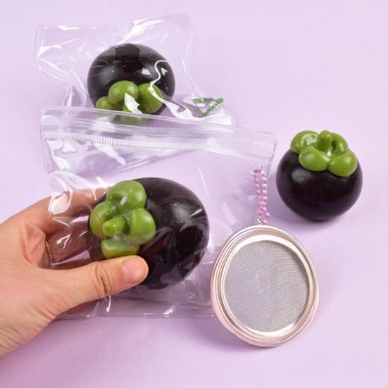 1/3Pcs Simulated Mangosteen Squeeze Toy Slow Rising Anxiety Stress Relief Fruit Fidget Toy Portable Stress Ball Sensory Toy