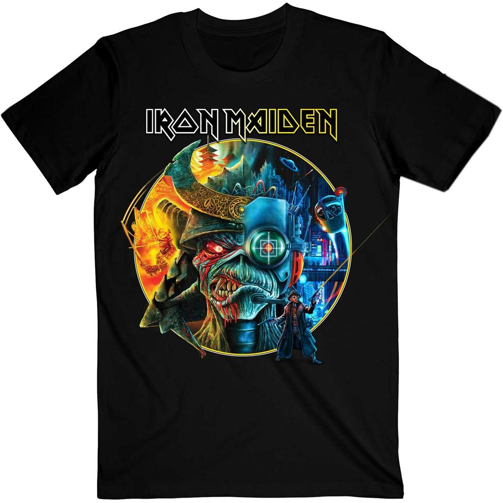 Iron Maiden Unisex Adult The Future Past Tour Â´23 Circle Art T-Shirt