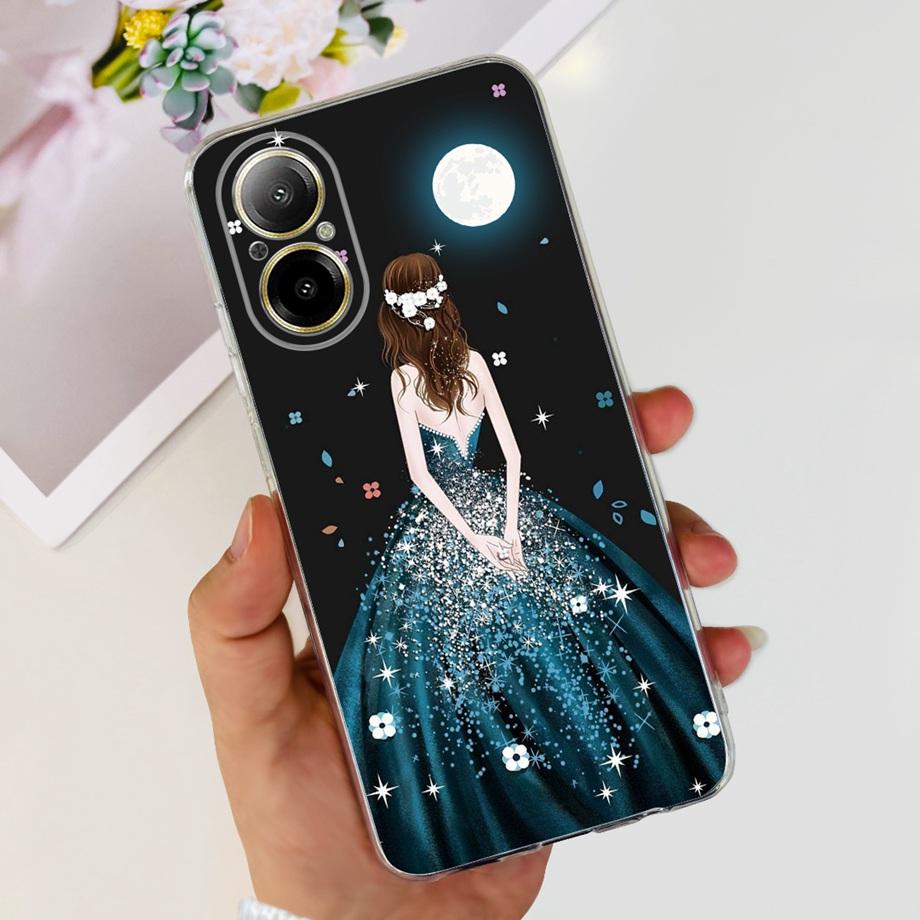 Soft TPU Bumper Coques For Realme C67 4G RMX3890 Back Cover Slin Clear Silicone Phone Case Women Fashion Painting Funda C 67 4G