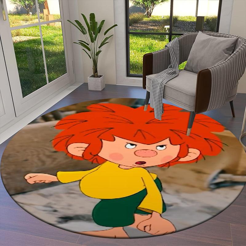 Covor rotund de designer Meister Eder și Pumuckl, Covor pentru living, dormitor, canapea, cameră de joacă, Covoraș antiderapant Q0025