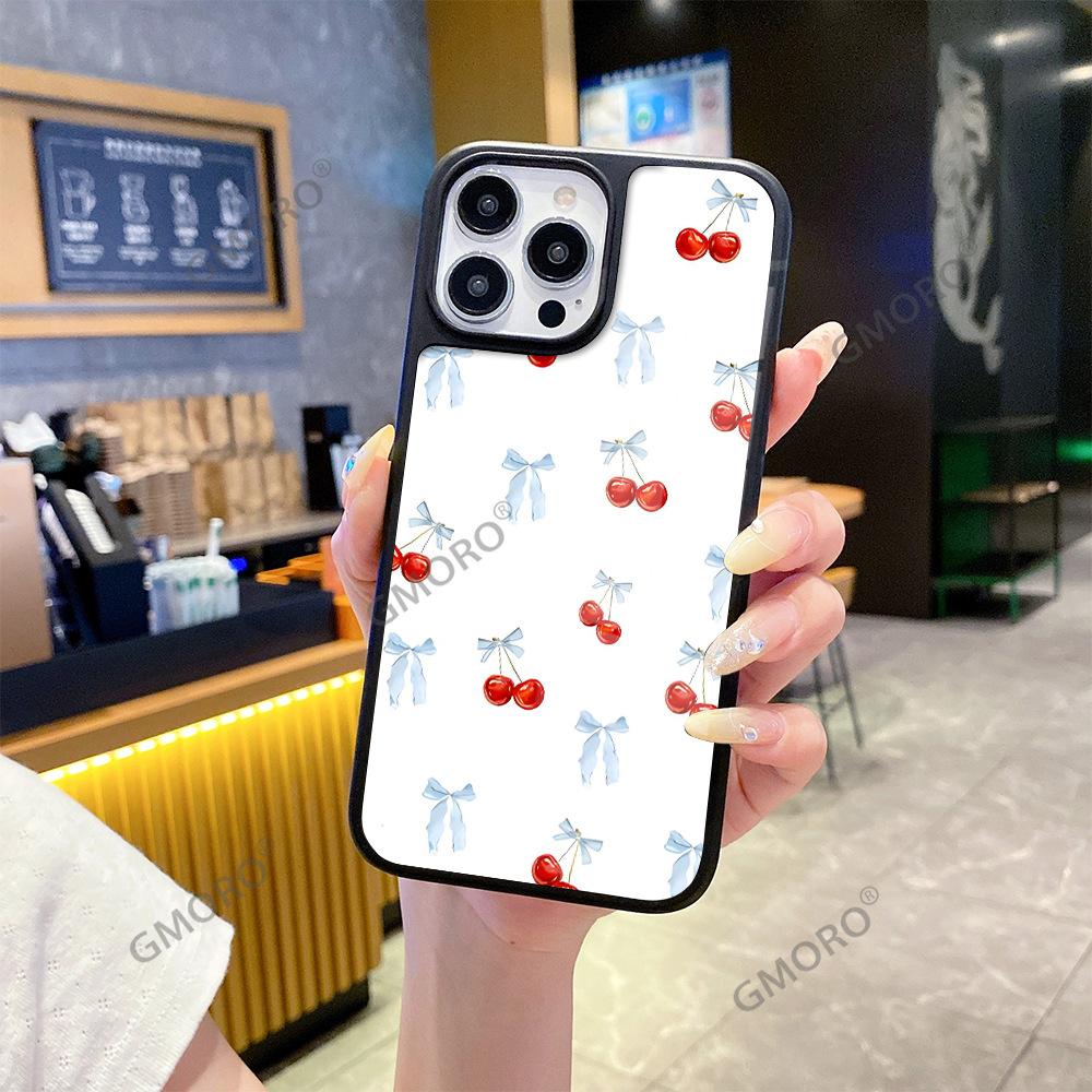 The Bow Cherry Phone Case Is Suitable for the iPhone 17's Premium Glass and iPhone 16's Shockproof Hard Case