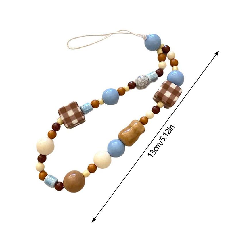 Cartoon Kubus Puppy Kralen Mobiele Telefoon Ketting Pols Lanyard Zoet Meisjes Hart Sleutelhanger Anti-Verlies Touw Tas Hanger Accessoire Cadeau