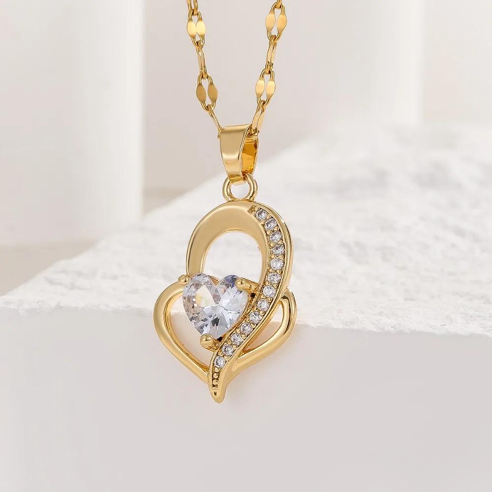 High-End Necklace For Women, European And American Retro Temperament, Zircon Love Earrings, Necklace, Ring For Women