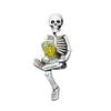 Funny Drinking Skeleton Statue Flower Pot Hugger Resin Skeleton Figurine Planter Pot Decoration for Garden Balcony Patio Lawn Fish Tank Decor