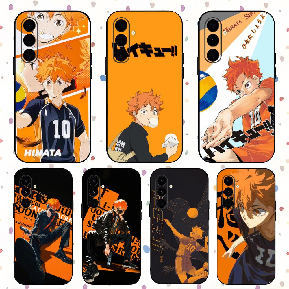 Haikyu Anime Shoyo Hinata Phone Case For Samsung Galaxy S25 S24 S23 S22 S21 S20 Plus Ultra Note20 Soft Black