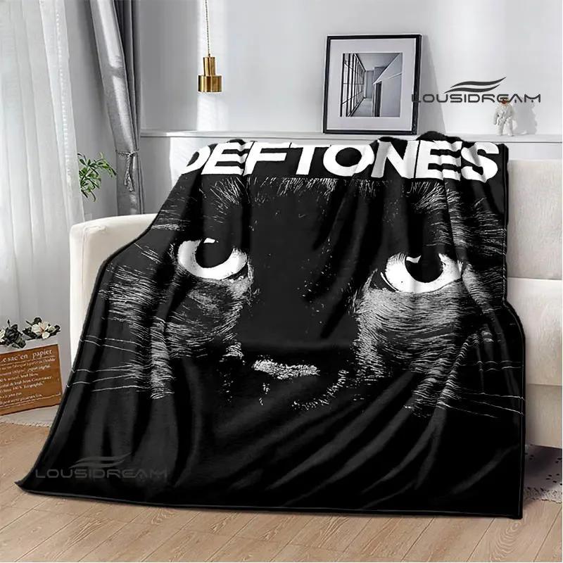Deftones Band Logo Printed Blanket Kids Blanket Flannel Soft Cozy Blanket Home Travel Blanket Birthday Gift Decoration