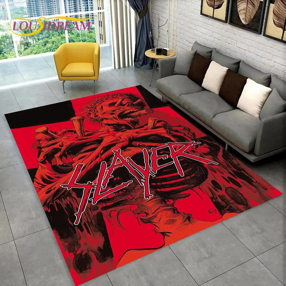 Χαλί χώρου μουσικής Slayer Heavy Metal Band, Χαλί με χαλί για το σπίτι Σαλόνι Υπνοδωμάτιο Καναπέ Διακόσμηση πόρτας, τα παιδιά παίζουν αντιολισθητικό πατάκι