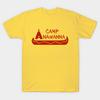 Asian Size Men Black Print T-shirt Camp Anawanna No-Cut Heat Transfer Print Cotton Tshirt