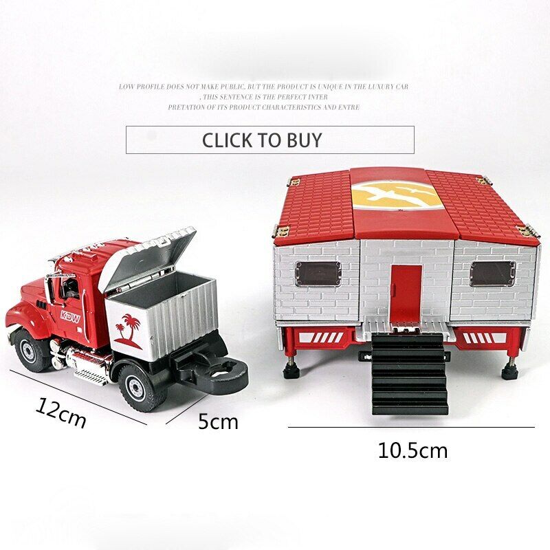 1/50 Scale Model Combination for Alloy Car Trailer Folding House Truck Static Decoration Replica