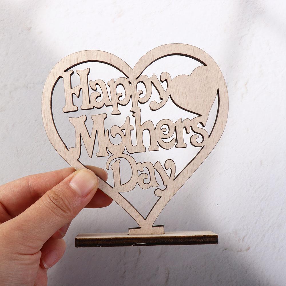 Heart Shaped Party Decor Wood Cutouts For Mom Mother Day Perfect Gift Gift Ornament Heart Plaque Plaque Hollow Ornament