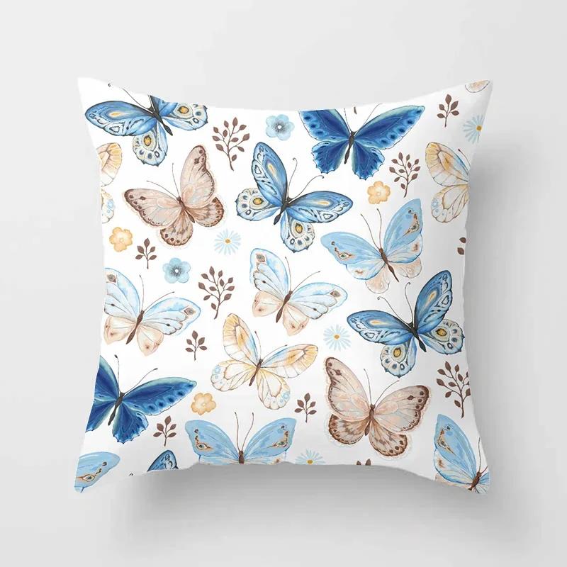 Decorative Home Pillows Retro Butterfly Soft Throw Pillow Cover For Living Room For Sofa Couch Cushion Cover X Pillow 89P