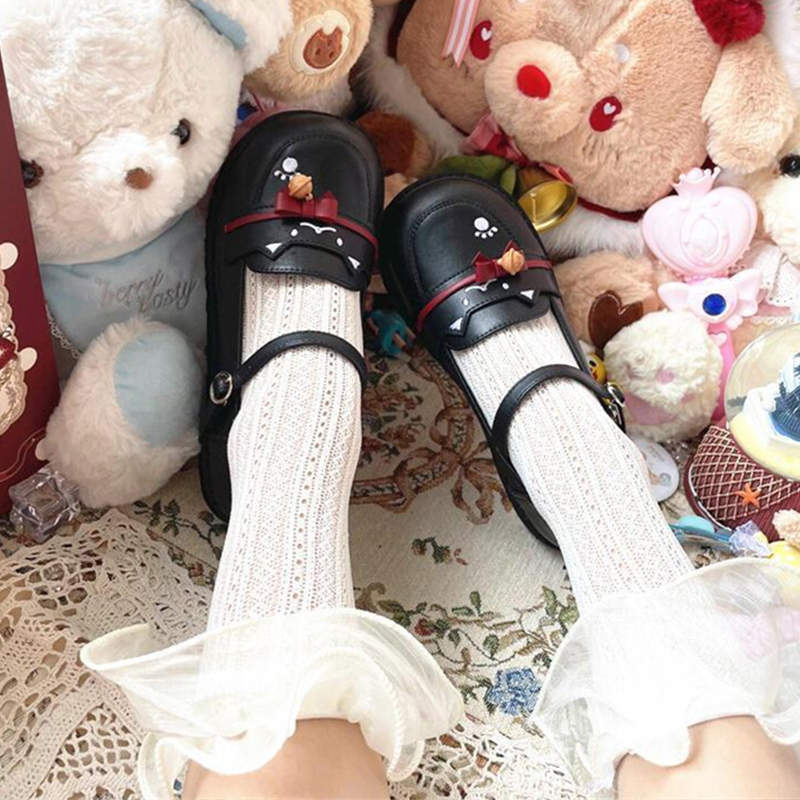 Lucky cat lucky lolita round head Japanese lolita flat women's shoes 2025 spring and autumn new retro jk single shoes