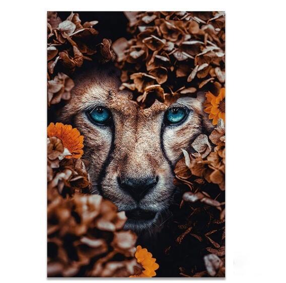 Nordic Blume Tier Wandbild Tiger Löwe Zebra Poster Und Druck Wandbild Wohnzimmer Leinwand Moderne Klassische Dekorative Malerei