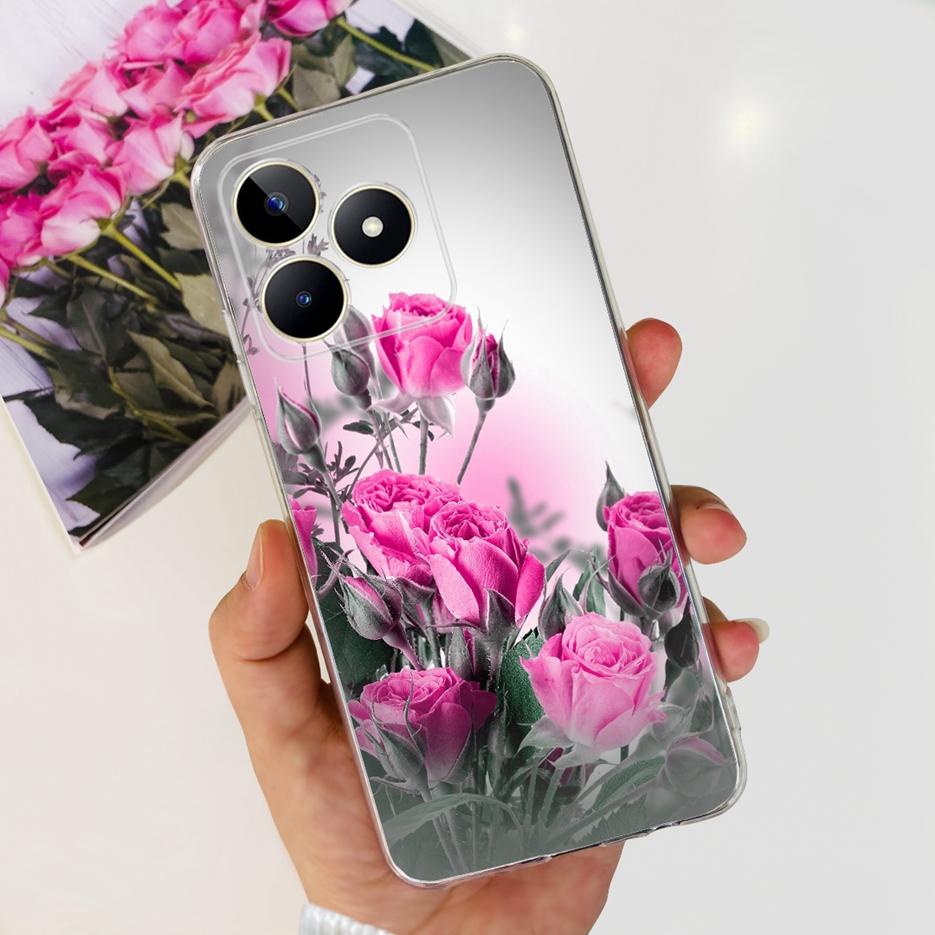 For Realme Note 50 Case RMX3834 Cute Cat Painted Cover Soft Silicone Phone Case For Realme Note 50 Note50 Back Cover 6.74'' Bags
