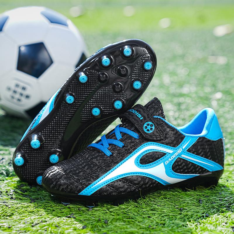 Chaussures de Football pour Enfants à Ongles Longs Trous Respirants Lacées, Chaussures de Football, Chaussures d'Entraînement