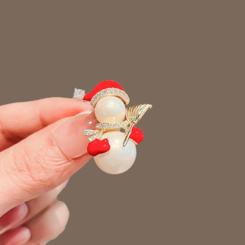 Exquisite Rhinestone Christmas Tree Brooch Faux Pearl Accents Perfect For Holiday Parties Daily Wear Fashion Accessory