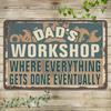 Panneau de Garage Vintage Décoration Murale en Métal pour Man Cave Panneau en Fer Blanc Rustique pour Papa Cadeau Fête des Pères