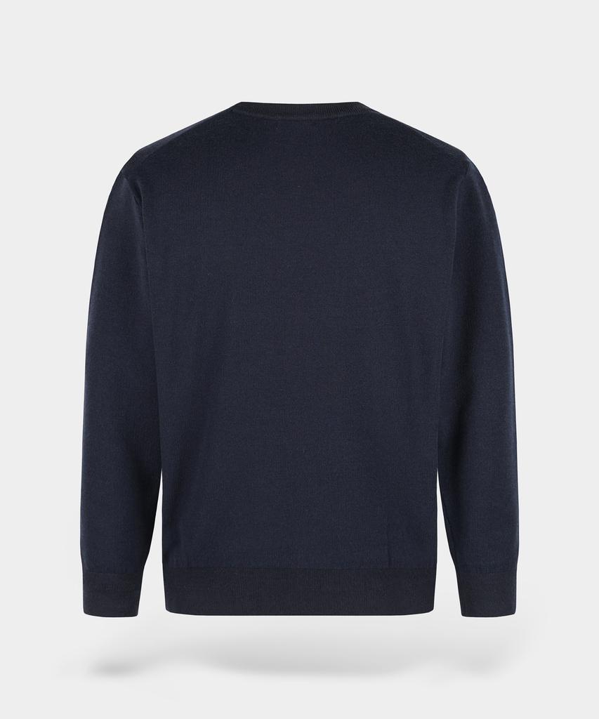 BIRBANTE Soft Washable Two-Tone Round Knit - Dark Navy