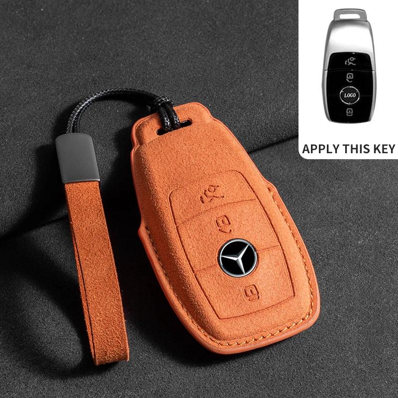 CQP1 3D FUR Car Key Case Protection For Mercedes Benz E C G M R S Class W204 W212 W176 GLC CLA GLA AMG 2024 Car Key Case Cover Shell