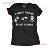 Damen Lustiges T-Shirt Pandas Sind Mein Seelentier Sarkastisch Neuheit vintage Gewaschen Weich Bequem Atmungsaktiv Vielseitig Unisex