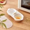 1Pc Microwave Eggs Poacher Draining Double Cup Egg Boiler Food Grade Kitchen Tableware Steam Egg Bowl Egg Cooker Cooking Tools
