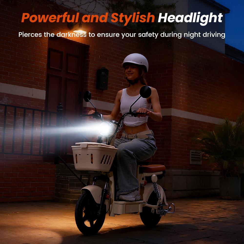 Trotinetă Electrică Y16 cu Coșuri Duble și Pernă Scaun Spate 1200W 20Ah Roți 14'' Viteză Maximă 25KM/H Autonomie 90-100KM escooters