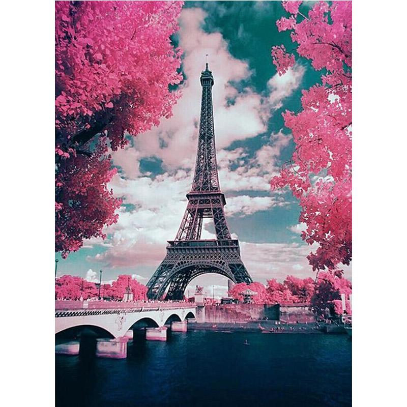 DIY Tower 5D Diamond Painting Full Round Drill Scenic Diamont Embroidery Cross Stitch Kits Resin Home Decor Wall Art Gift