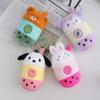 Cute Panda Milk Tea Cup Keychain Plush Toy Couple Bag Pendant Rabbit Stuffed Animal Gift