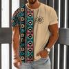 Letní etnická slunce 3D potisk trička streetwear pánská móda vintage Harajuku ležérní oversized tričko s O-výstřihem trička topy oblečení